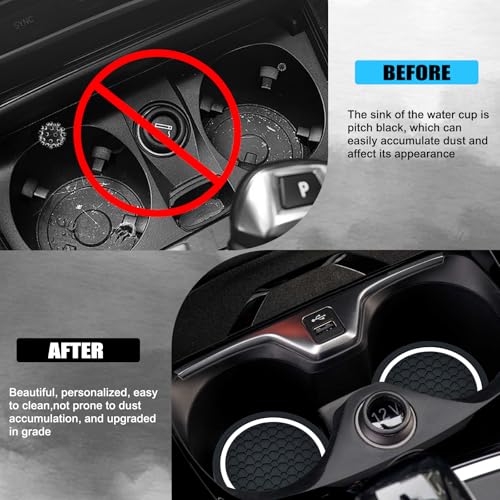 4PCS Car Cup Holder Coasters (Black/White)