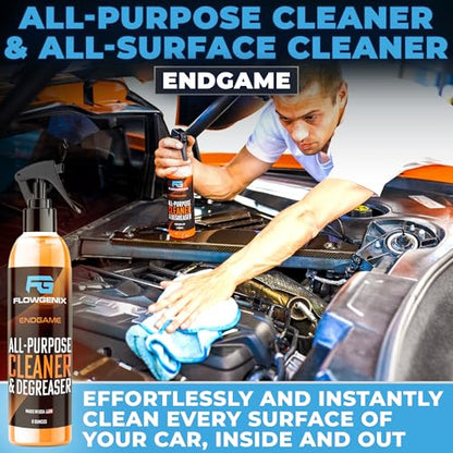 Grand Slam 4 Pack Includes Waterless Car Wash Spray + Instant Car Scratch Remover Repair + Streak Free Window and Glass Cleaner + All Purpose Cleaner for Auto Detailing (Grand Slam 4-Pack)