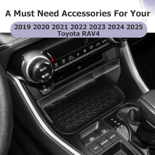 for 2025 Toyota RAV 4 Accessories Compatible with 2019 2020 2021 2022 2023 2024 2025 Toyota RAV 4 Front Center Console Organizer Armrest Console Secondary Storage Box Insert Tray ABS Material