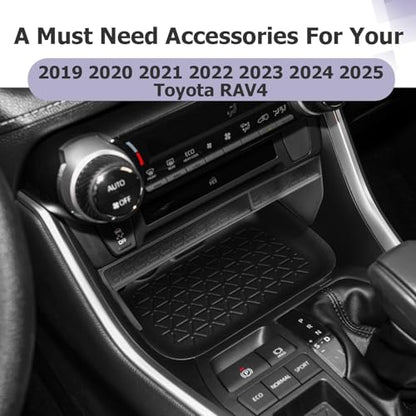 for 2025 Toyota RAV 4 Accessories Compatible with 2019 2020 2021 2022 2023 2024 2025 Toyota RAV 4 Front Center Console Organizer Armrest Console Secondary Storage Box Insert Tray ABS Material