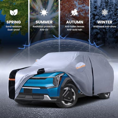 Multi Layer Car Cover Custom Fit for Kia EV9 (W.Custom Fit Kia EV9(EV) / White Car Cover)