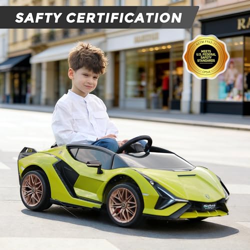 Licensed Lamborghini 12V Kids Electric Car by TOBBI w (Green)