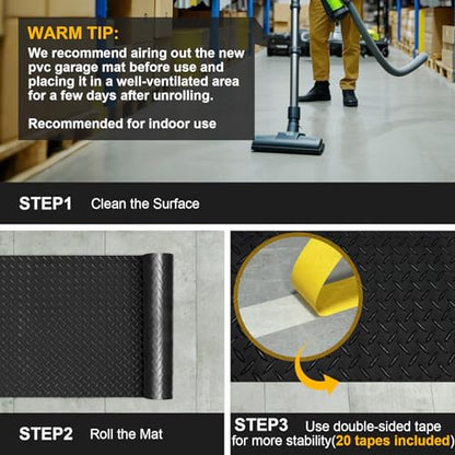 7.5x25 FT Garage Floor Mat (Matte Black / 7.5x25 FT)