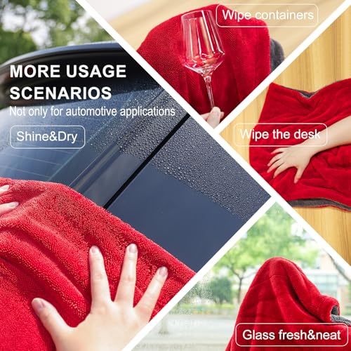 2 Pack XL Car Drying Towel (Gray-red)