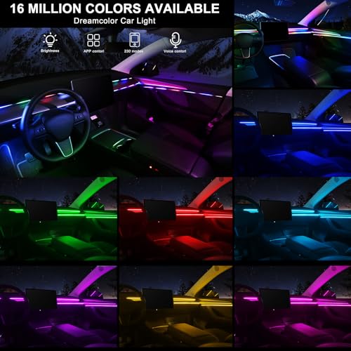 Dreamcolor Acrylic Interior Car LED Strip Light with Wireless APP (Dreamcolor 6 in 1)