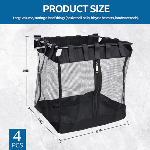 4Pcs Mesh Slatwall Baskets with Zipper (B)
