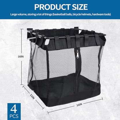 4Pcs Mesh Slatwall Baskets with Zipper (B)