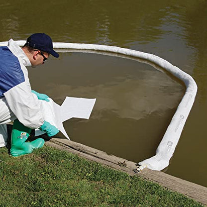 Oil Boom - Oil-Only Absorbent Boom - 4 Pack - 3" x 20' Boom - Absorbs up to 4 gallons per Boom - BOM407 (3" x 20')