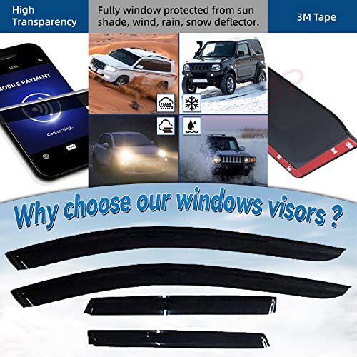 4pcs Window Visors Rain Guards for 2007 (for 2007-2015 Edge & MKX)