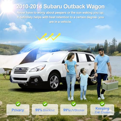 8pcs Car Window Shades for Subaru Outback Wagon 2010 (for Outback Wagon2010-2014)