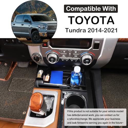 Central Control Storage Box Compatible with Toyota Tundra 2014 (Central Control Cup Holder Storage Box)