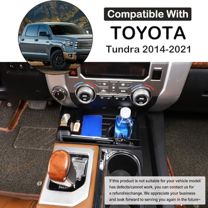 Central Control Storage Box Compatible with Toyota Tundra 2014 (Central Control Cup Holder Storage Box)