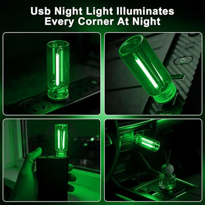 2 Packs USB Light for Car (2pcs(green))