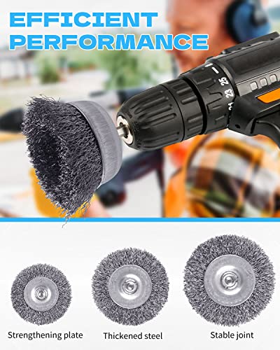 30 Pack Carbon Steel Wire Wheel Brush Cup Brush for Rust Removal