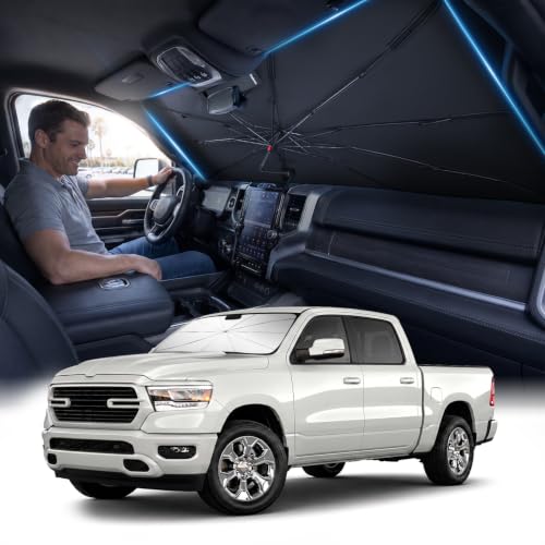 Windshield Sun Shade Umbrella [99% UV Protection (Large 64" L x 32" W)