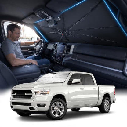 Windshield Sun Shade Umbrella [99% UV Protection (Large 64" L x 32" W)