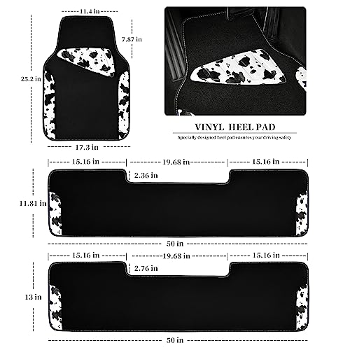 Waterproof Universal 3 Row Car Floor Mats (Cow Print（3Row）)