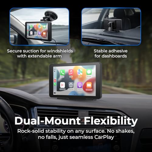 7" Wireless CarPlay & Android Auto Screen with Backup Camera