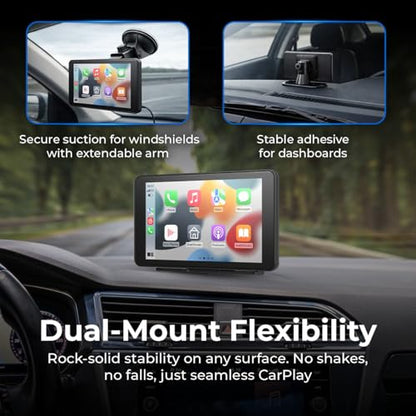 7" Wireless CarPlay & Android Auto Screen with Backup Camera