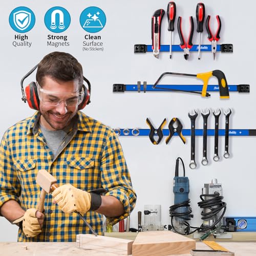 12" 18" 24" Magnetic Tool Holder Strip (Blue 6PC / 12" 18" 24")