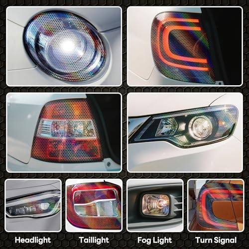 Car Light Tint Film (Smoke Black Honeycomb / 12in x 60in)