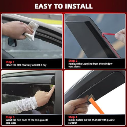 in Channel Window Rain Guards Fits for Honda Civic 2016 (For 2016-2021 Civic Sedan)
