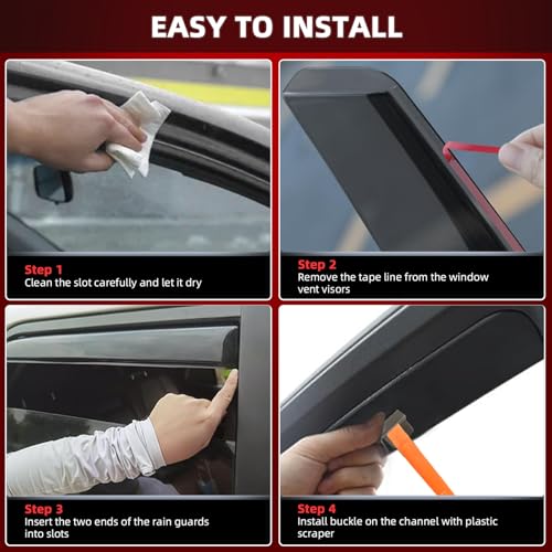 4PCS in Channel Window Rain Guards Fit for Nissan Altima 2019 (For 2019-2026 Altima)