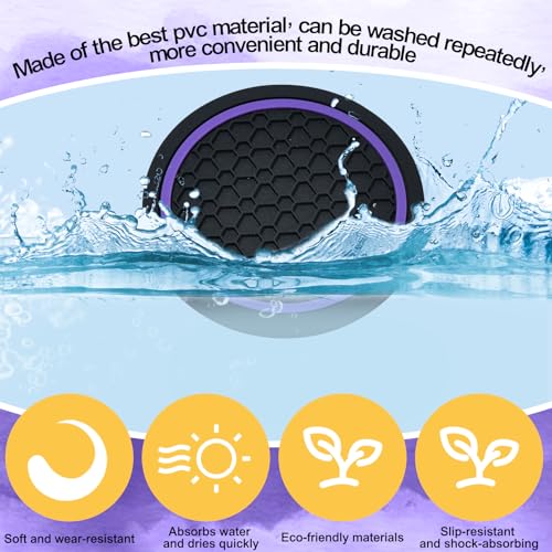 4PCS Car Cup Holder Coasters (Black/Purple)