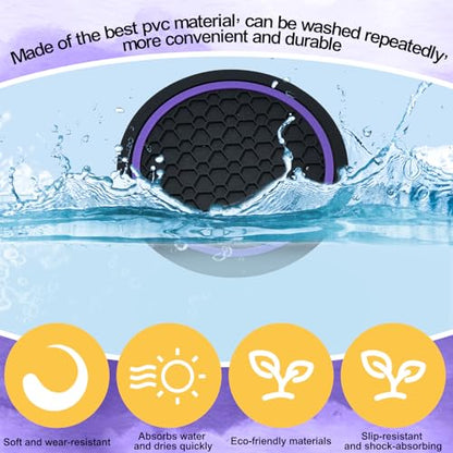 4PCS Car Cup Holder Coasters (Black/Purple)