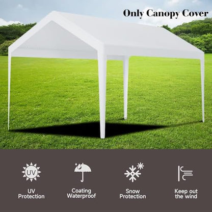 10 x 20 FT Carport Replacement Cover (10'x20' / White)