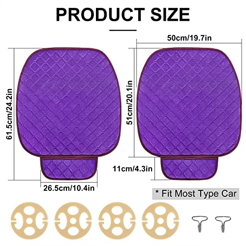Comfortable Car Seat Covers Universal Front Seat Coves for Car Accessories with Storage Pockets (Purple)