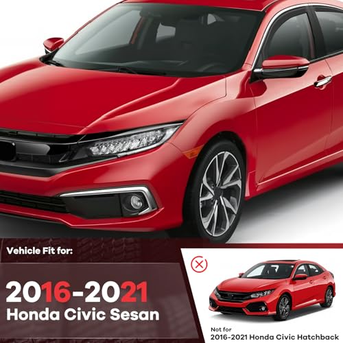 in Channel Window Rain Guards Fits for Honda Civic 2016 (For 2016-2021 Civic Sedan)