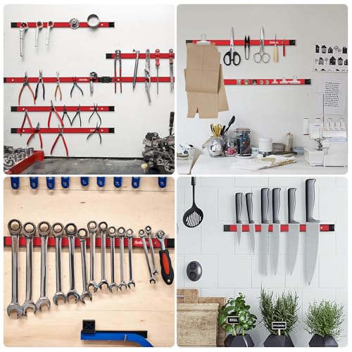 6 Pieces 18" Magnetic Tool Holder Strip (Red 6PC / 18")