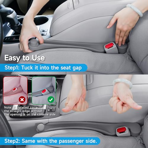 Car Seat Gap Filler Organizer 2Pack Soft Foam 3IN1 Multifunctional (Gray / Narrow)