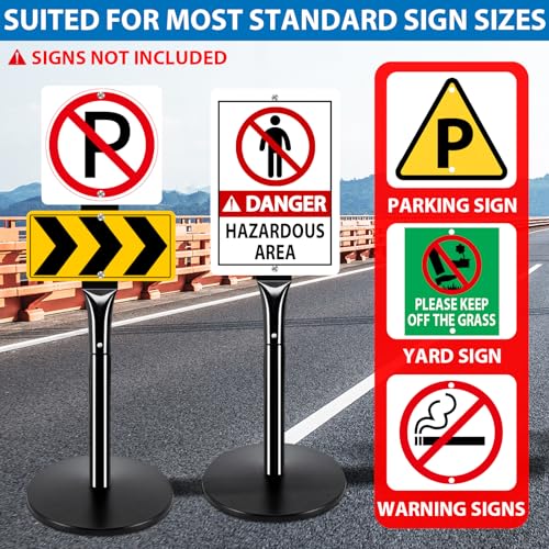 2Pack Heavy Duty Parking Sign Post for Outside