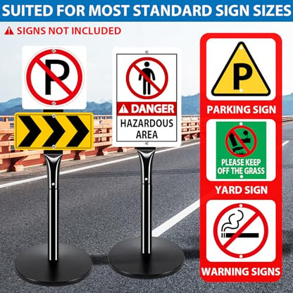 2Pack Heavy Duty Parking Sign Post for Outside