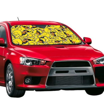 Duck Car Windshield Sunshade Front Window Sun Visor Protector Foldable Shield Cover for Truck SUV (Black10 / Small)