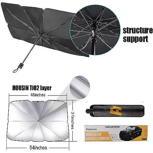 Foldable Car Windshield Sun Shade Umbrella Fit Sedan SUV Pickup Truck Most Vehicles Car Window Shades Front Windshield Sunshade