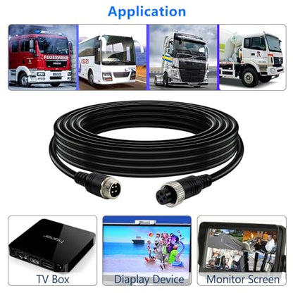 4 Pin Aviation Backup Camera Extension Cable (33Ft/10M)
