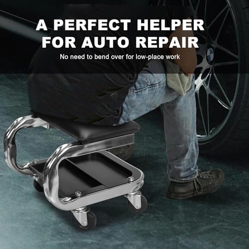 AR7451B Torin Heavy Duty Rolling Creeper Garage (Creeper seat-400lbs-Black)