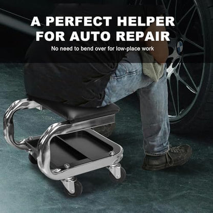 AR7451B Torin Heavy Duty Rolling Creeper Garage (Creeper seat-400lbs-Black)