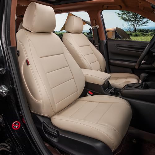 CRV Car Seat Covers Custom Fit for Honda 2015 (Leatherette(Beige) / 2015-2016 CRV LX,EX,SE,EX-L,Touring)