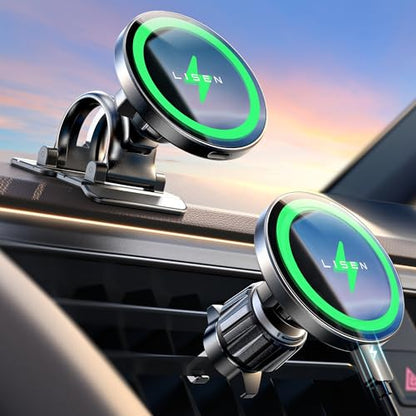 15W MagSafe Car Mount Charger (Black Gray)