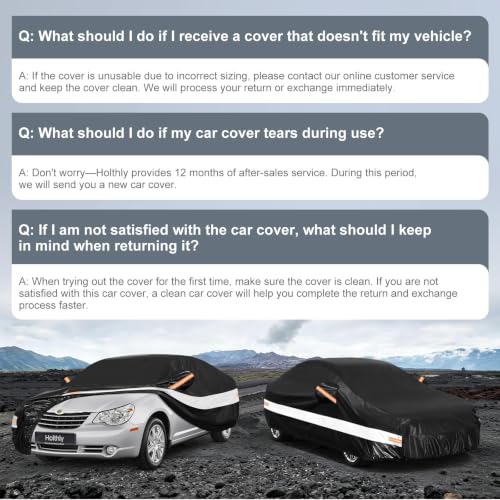 10 Layers Sedan Car Cover Custom Fit for Chrysler Sebring (Black Gray / Custom Fit for Chrysler Sebring)