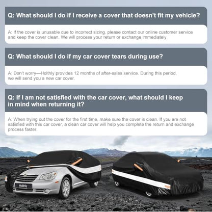 10 Layers Sedan Car Cover Custom Fit for Chrysler Sebring (Black Gray / Custom Fit for Chrysler Sebring)