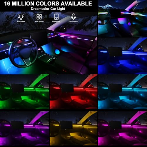 Dreamcolor Acrylic Interior Car LED Strip Light with Wireless APP (Dreamcolor 22 in 1)