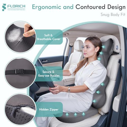 Car Seat Cushion and Lumbar Support Pillow for Office Chair Car (Deepgray / 3 Pieces)
