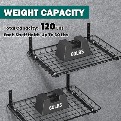 Garage Wall Shelves 12x18 Inch (Black / 18X 12inch)