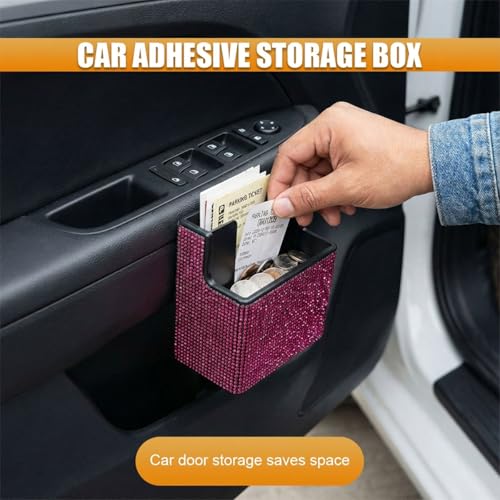 Bling Car Dashboard Storage Box (RoseRed)