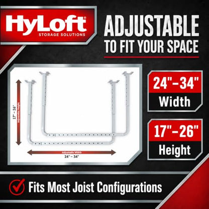 33 in. x 34 in. Adjustable Garage Ceiling Mount Storage Rack Kit (White / One Pack)